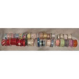 Craft Ribbon Lot of 40 Easter Christmas Glittery Random Full & Partials
